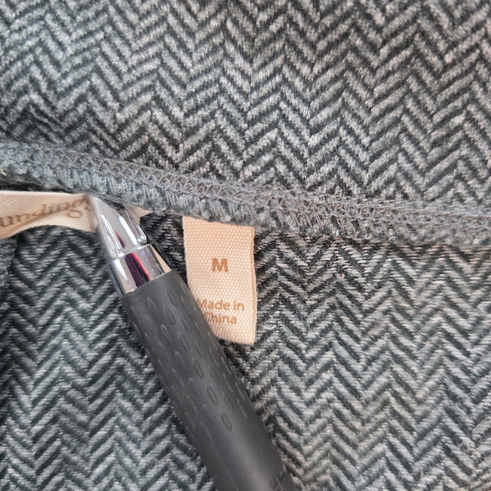 Soft Surroundings Womens Med Grey Herringbone Pull On Tapered Ankle Slit Pants - Picture 6 of 11